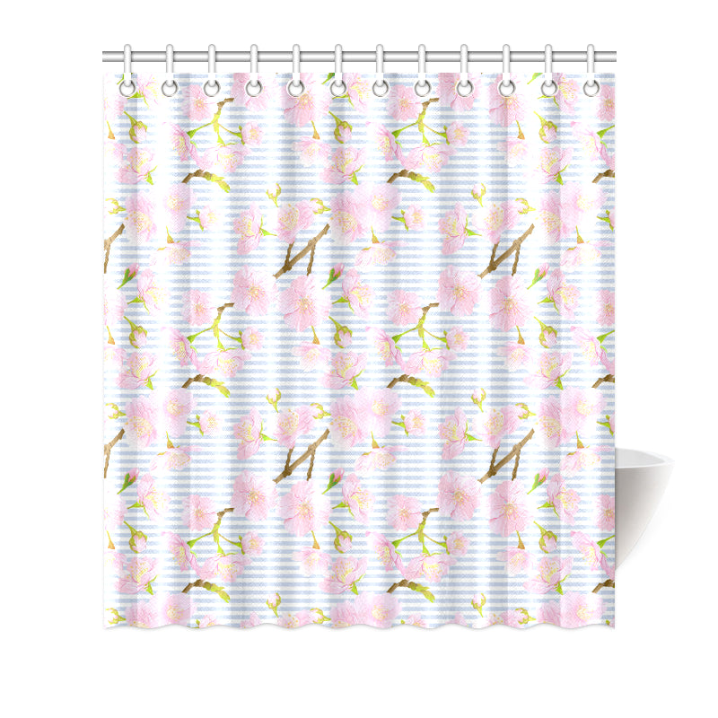 Pink Cherry Blossom Sakura Shower Curtain