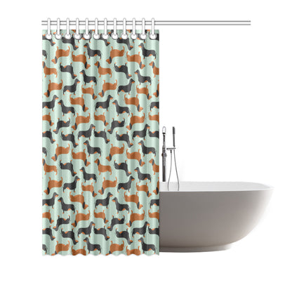 Dachshund Cute Print Pattern Shower Curtain