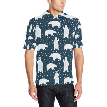 Polar Bear Pattern Print Design A02 Men Polo Shirt