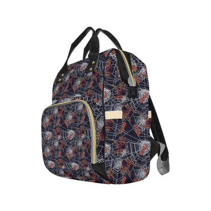 Tarantula Spiderwebs Pattern Print Design 01 Diaper Bag Backpack