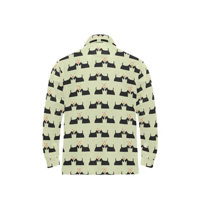 Scottish Terriers Print Design LKS304 Long Sleeve Polo Shirt For Men's