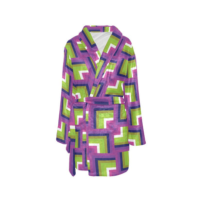 Optical illusion Pattern Print Design A05 Women's Fleece Robe