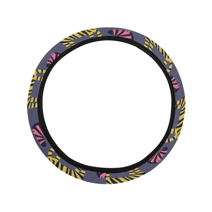 Zebra Print Design LKS303 Steering Wheel Cover with Elastic Edge