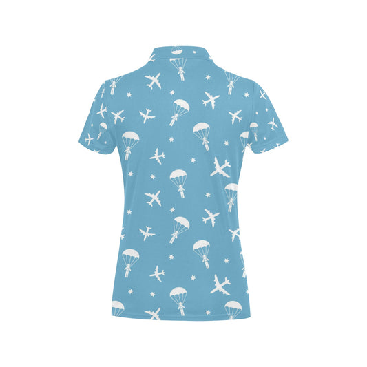 Skydiver Print Design LKS303 Women's Polo Shirt