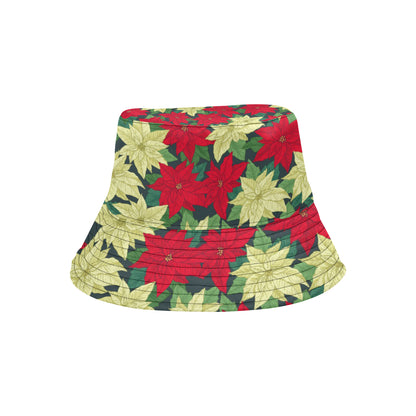 Poinsettia Pattern Print Design POT06 Unisex Bucket Hat