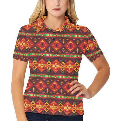 Southwest Pattern Print Design LKS309 Women's Polo Shirt