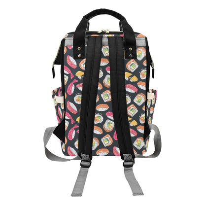Sushi Print Design LKS306 Diaper Bag Backpack