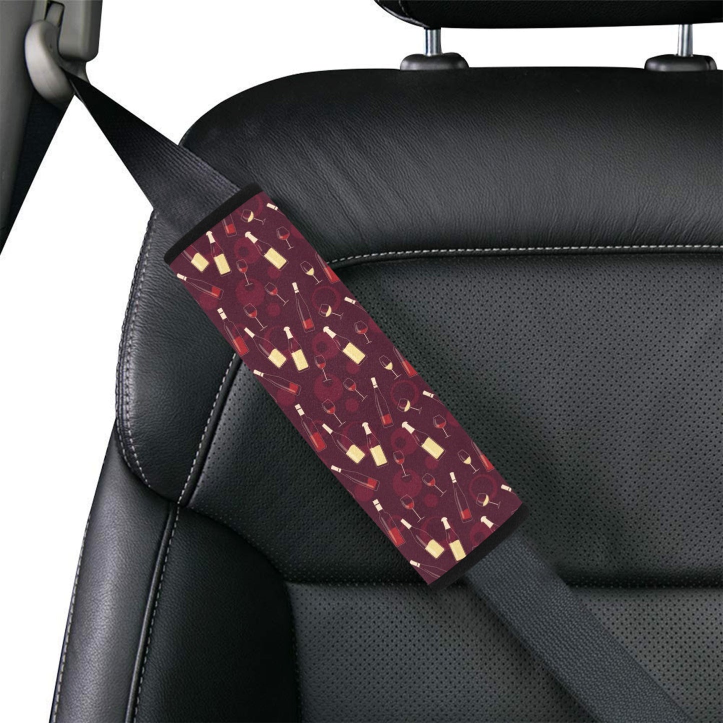 Wine Themed Print Design LKS302 Car Seat Belt Cover
