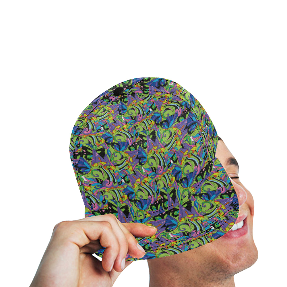 Psychedelic Trippy Mushroom Themed Snapback Cap