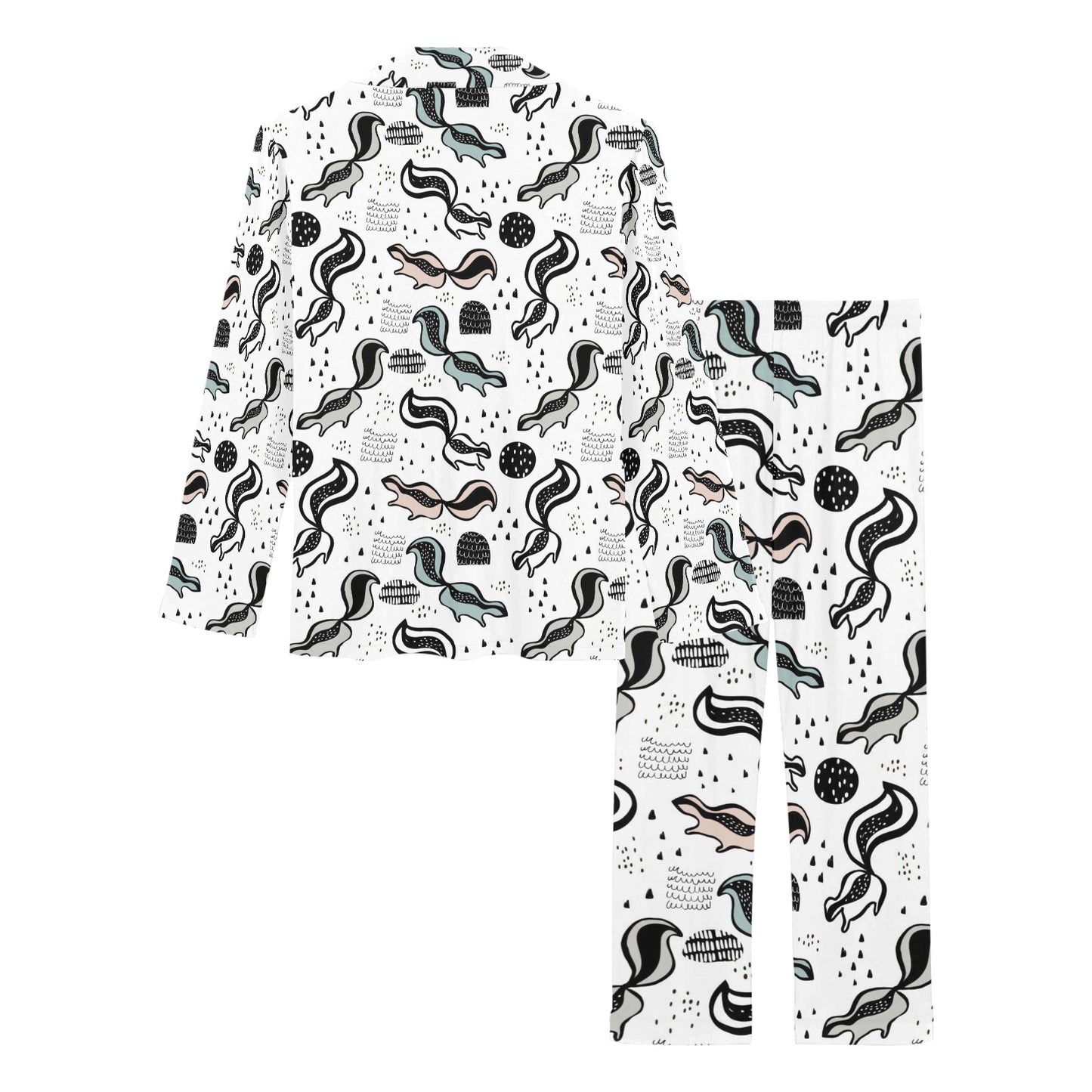 Skunk Print Design LKS303 Women's Long Pajama Set