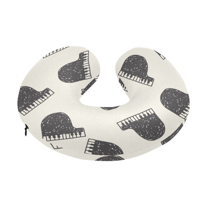 Piano Pattern Print Design 04 U-Shaped Travel Neck Pillow