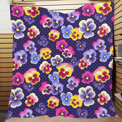 Pansy Pattern Print Design PS04 Premium Quilt