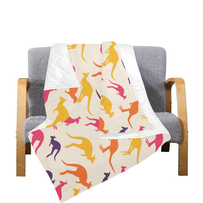 Kangaroos Pattern Print Design 01 Premium Quilt