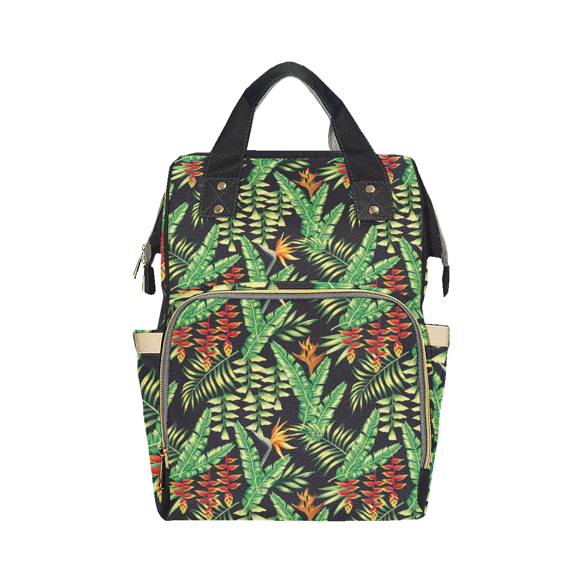 Hawaiian Flower Tropical Palm Leaves Diaper Bag Backpack