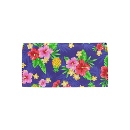 Hawaiian Themed Pattern Print Design H05 Women's Trifold Wallet