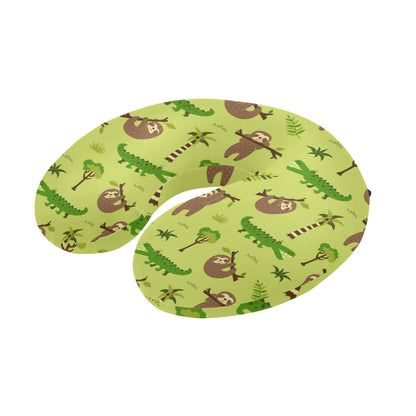 Alligator Pattern Print Design 04 U-Shaped Travel Neck Pillow