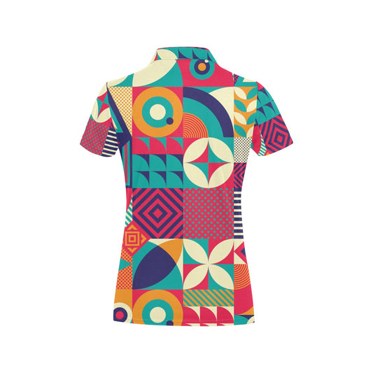 Mosaic Pattern Print Design 03 Women's Polo Shirt