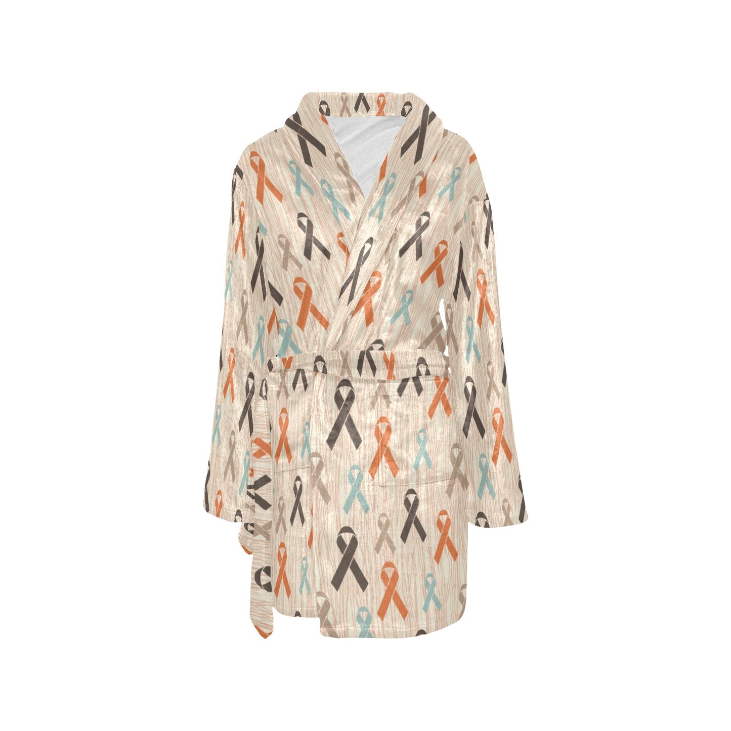 Cancer Awareness Pattern Print Design 01 Women's Fleece Robe