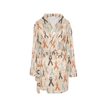 Cancer Awareness Pattern Print Design 01 Women's Fleece Robe