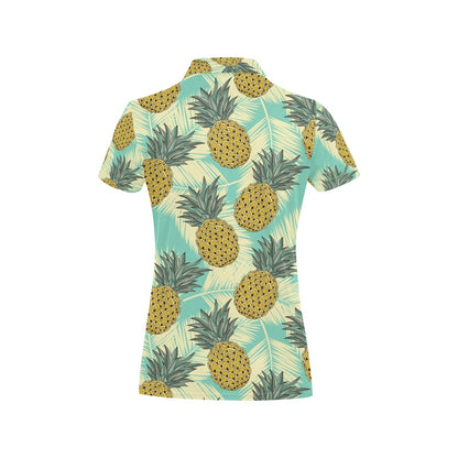 Pineapple Pattern Print Design PP03 Women's Polo Shirt