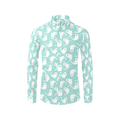 Sea Lion Print Design LKS401 Men's Long Sleeve Dress Shirt