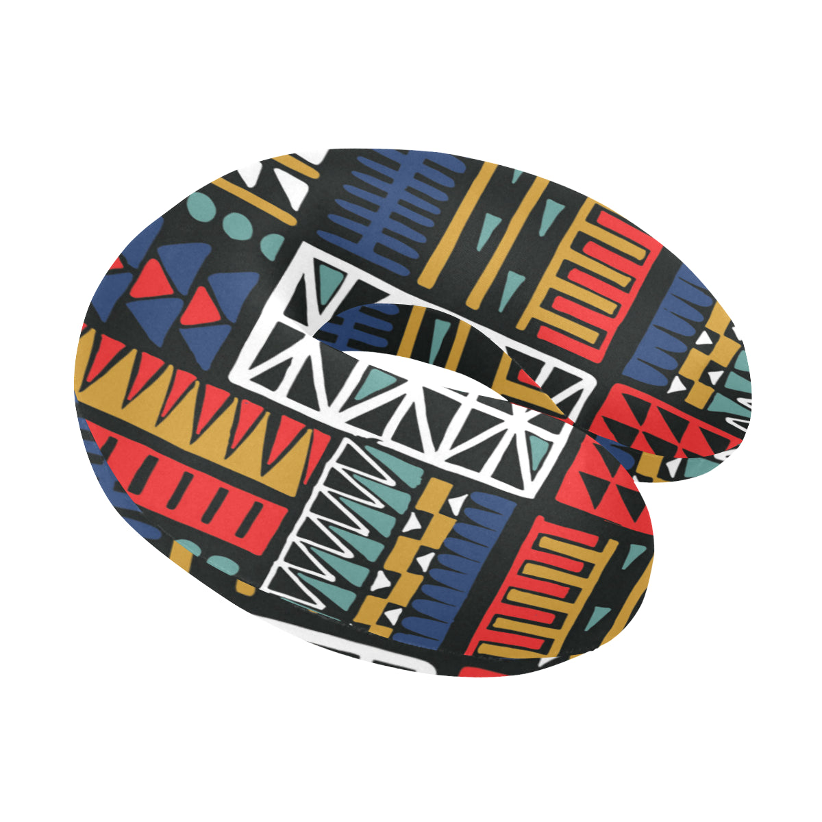 Kente Pattern Print Design 02 U-Shaped Travel Neck Pillow
