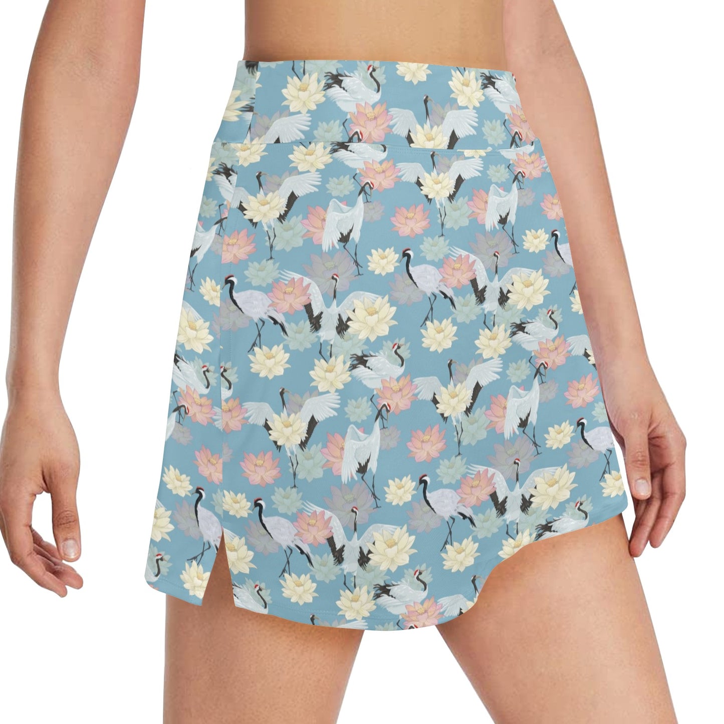 Water Lily Print Design LKS304 17" Golf & Pickleball Skort with Pockets