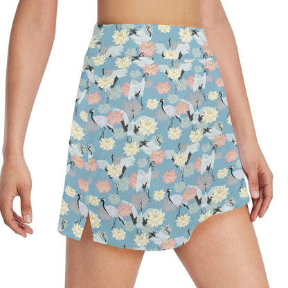 Water Lily Print Design LKS304 17" Golf & Pickleball Skort with Pockets