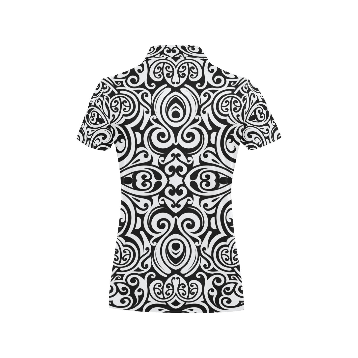 Polynesian Tattoo Pattern Women's Polo Shirt