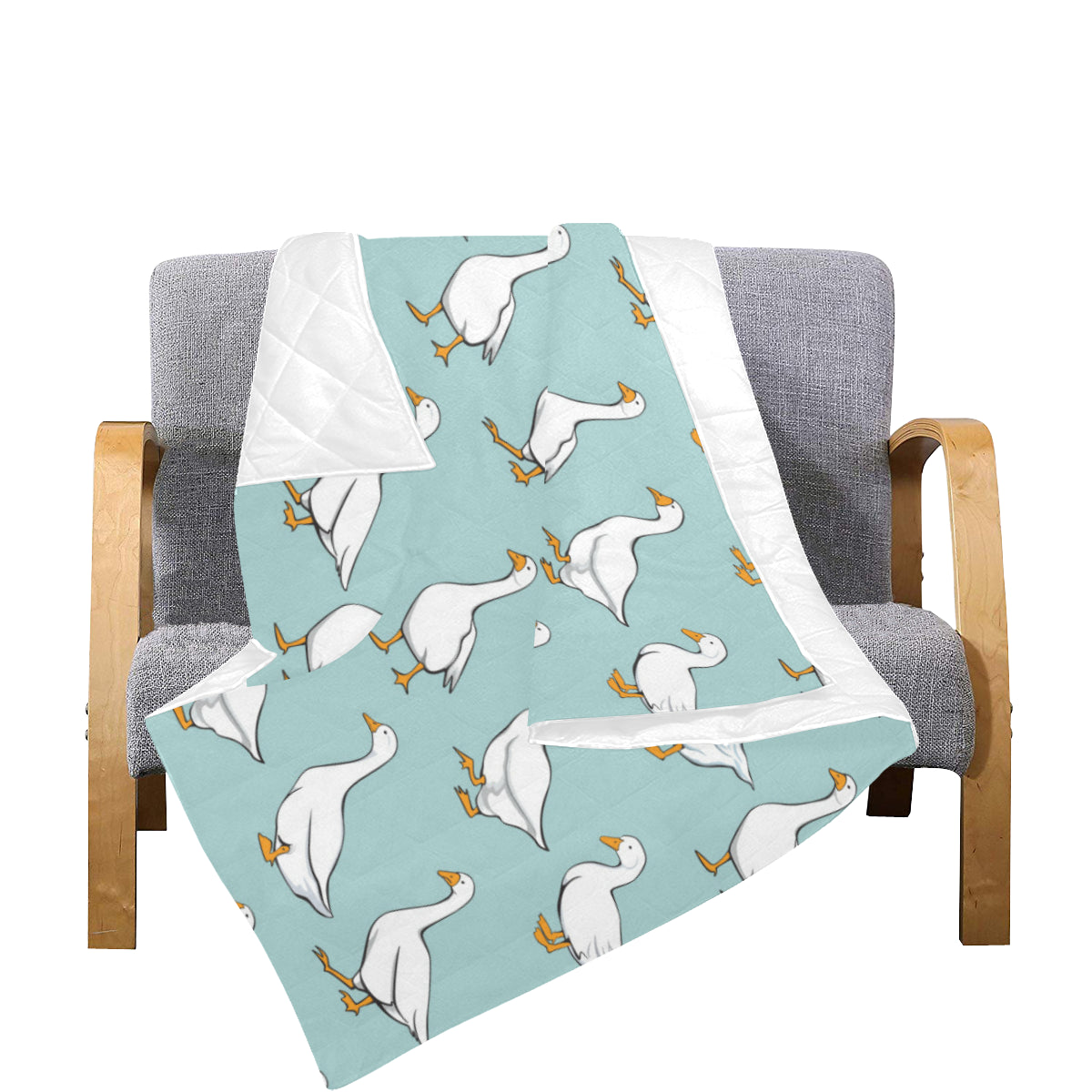 Goose Pattern Print Design 02 Premium Quilt