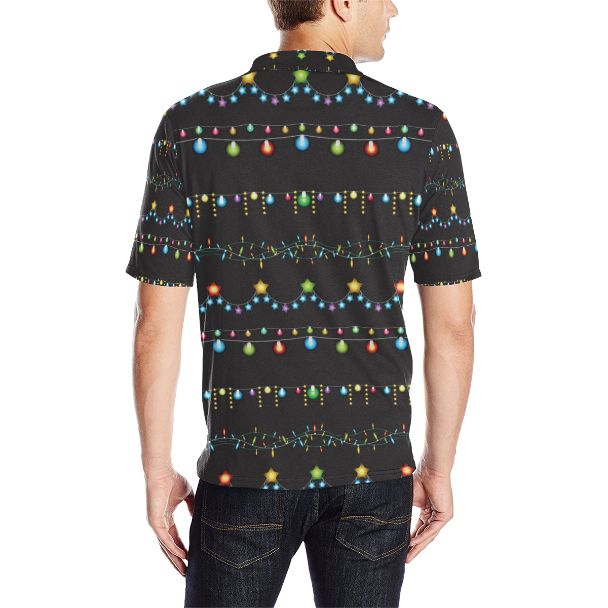 Christmas Light Pattern Print Design 01 Men Polo Shirt