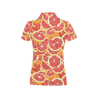 Grapefruit Pattern Print Design GF02 Women's Polo Shirt