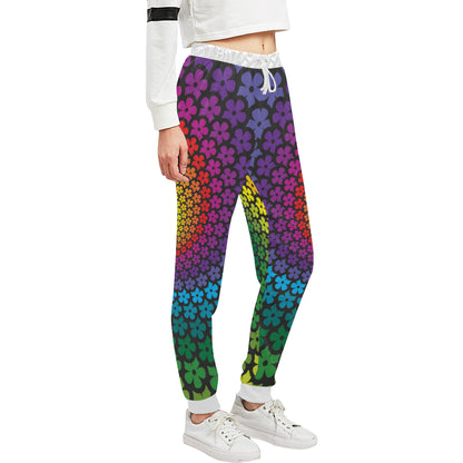 Flower Power Rainbow Spiral Print Unisex Sweatpants