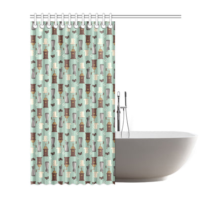 Coffee Pattern Print Design 04 Shower Curtain