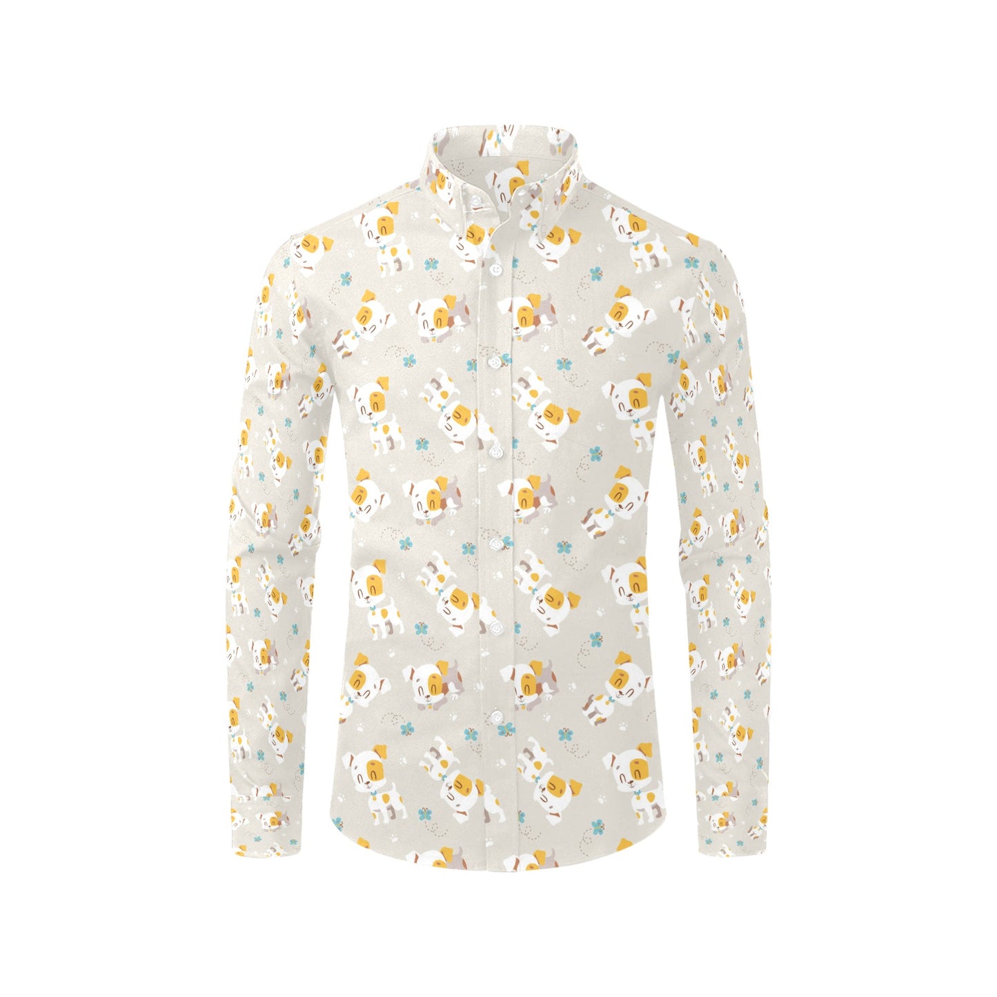 Russell Terriers Print Design LKS306 Men's Long Sleeve Dress Shirt