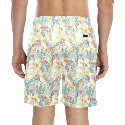 Summer Floral Print Design LKS302 Men's Swim Trunks Beach Shorts