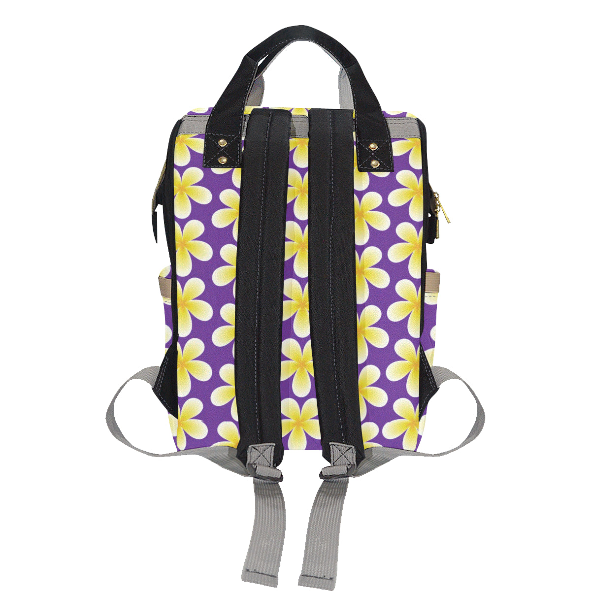 Yellow Plumeria Pattern Print Design PM05 Diaper Bag Backpack