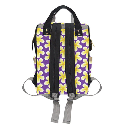 Yellow Plumeria Pattern Print Design PM05 Diaper Bag Backpack