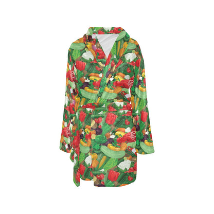 Salad Mix Vegetableprint Design LKS301 Women's Fleece Robe
