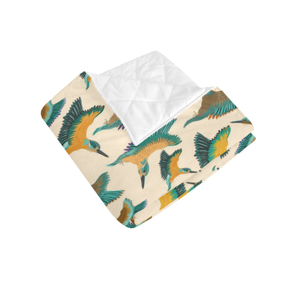 Kingfisher Pattern Print Design 02 Premium Quilt