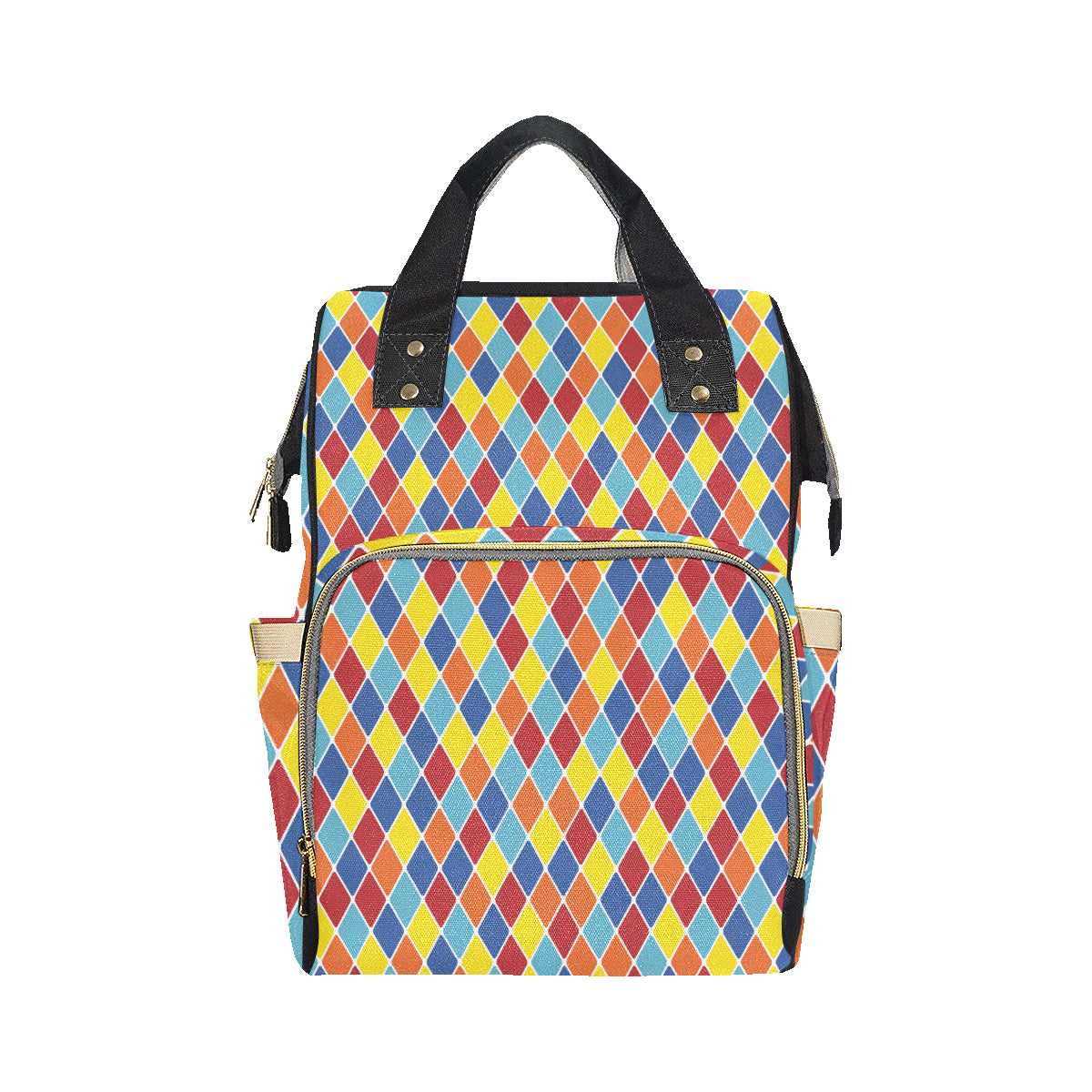Harlequin Pattern Print Design 01 Diaper Bag Backpack