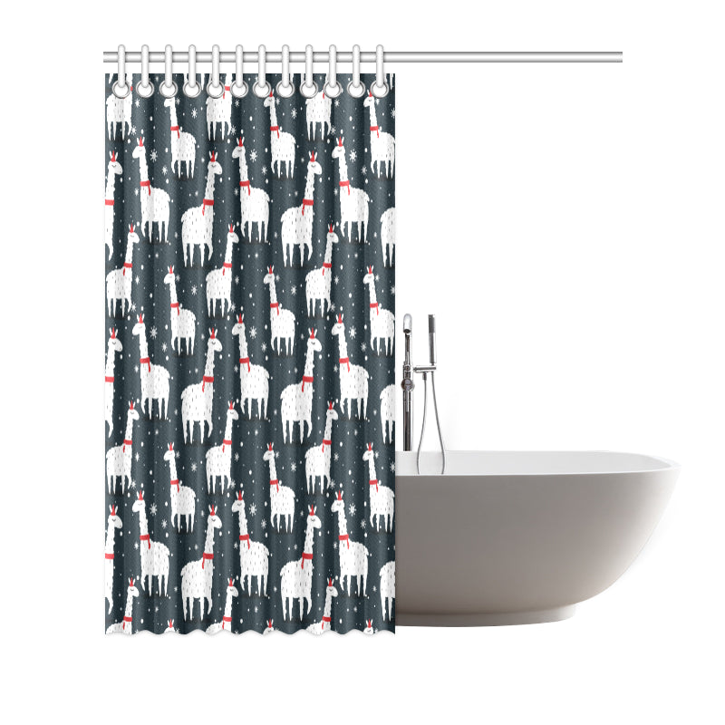 Alpaca Pattern Print Design 04 Shower Curtain