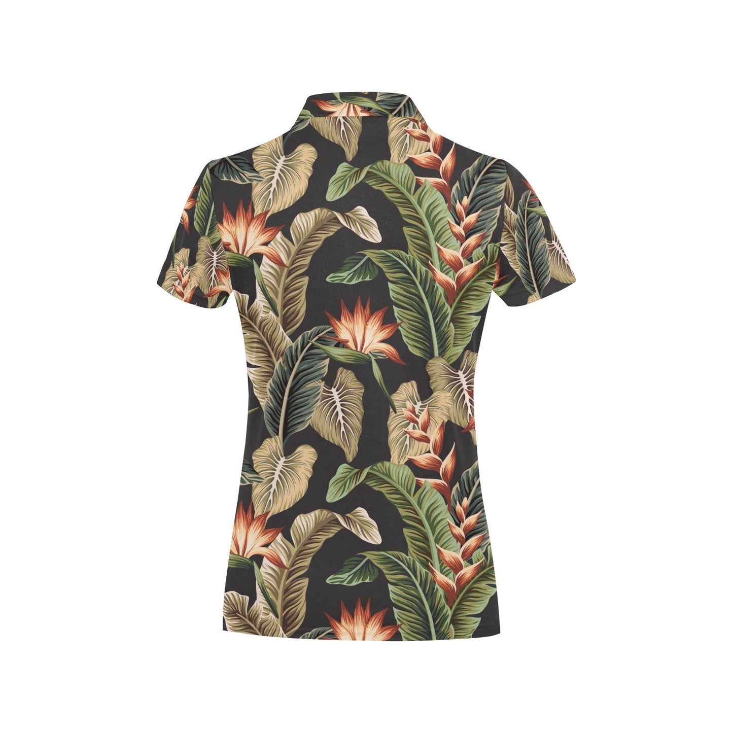 Tropical Flower Pattern Print Design TF014 Women's Polo Shirt