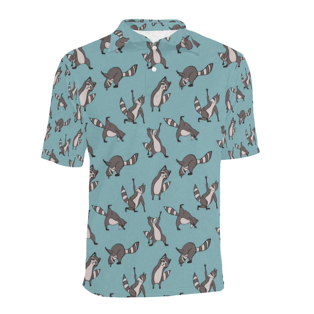 Raccoon Pattern Print Design A07 Men Polo Shirt