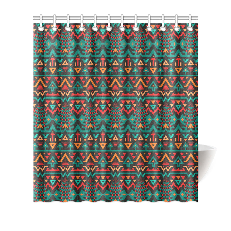 Aztec Pattern Print Design 04 Shower Curtain