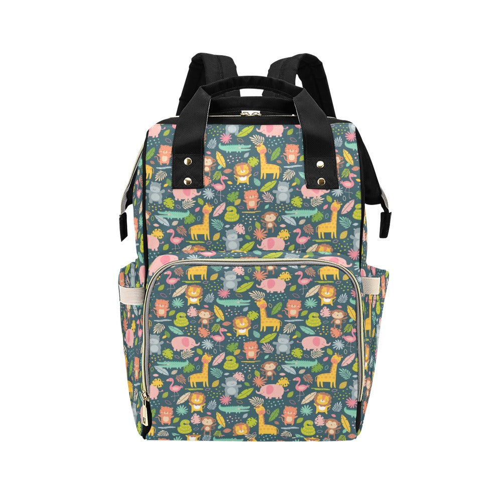 Safari Animal Cartoon Print Design LKS305 Diaper Bag Backpack