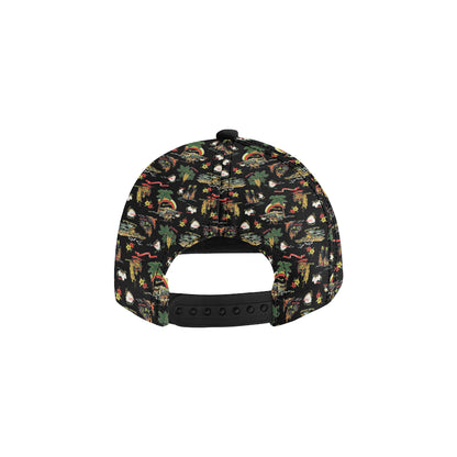 Hawaiian Island Themed Print Snapback Cap