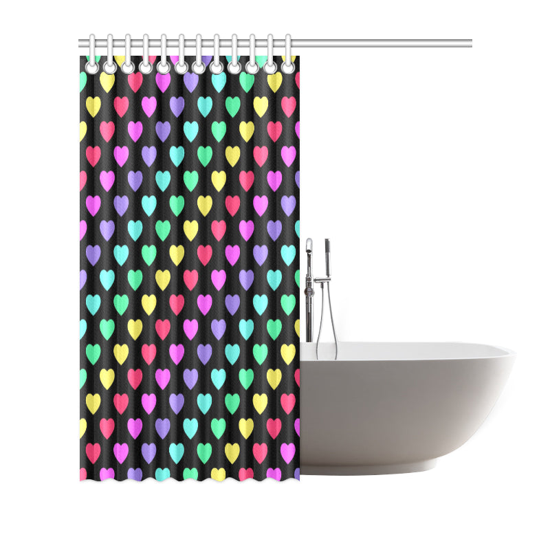 Heart Rainbow Pattern Print Design HE02 Shower Curtain