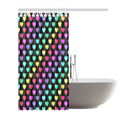 Heart Rainbow Pattern Print Design HE02 Shower Curtain