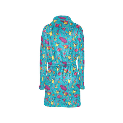 Cocktail Pattern Print Design 03 Women's Fleece Robe